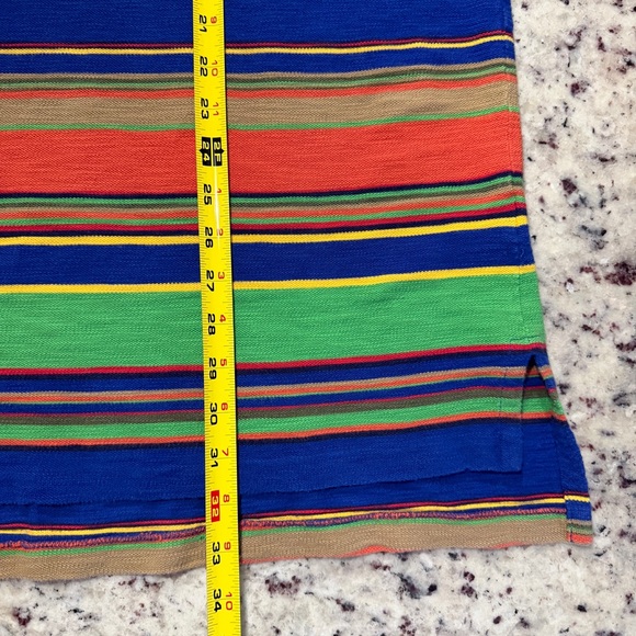 Polo Ralph Lauren Size XXL Multicolor Striped Polo Blue Green Textured Yellow 2X - Picture 7 of 7